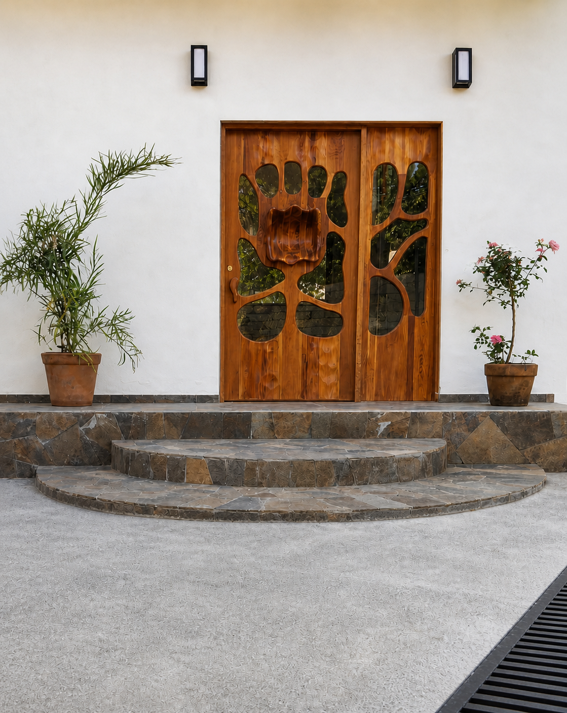 Puerta artesanal de madera